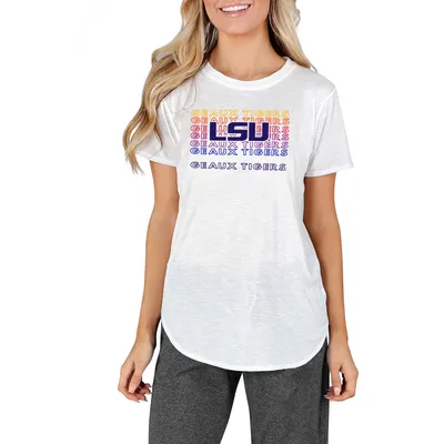 LSU Tigers Concepts Sport Women's Gable Knit T-Shirt - White