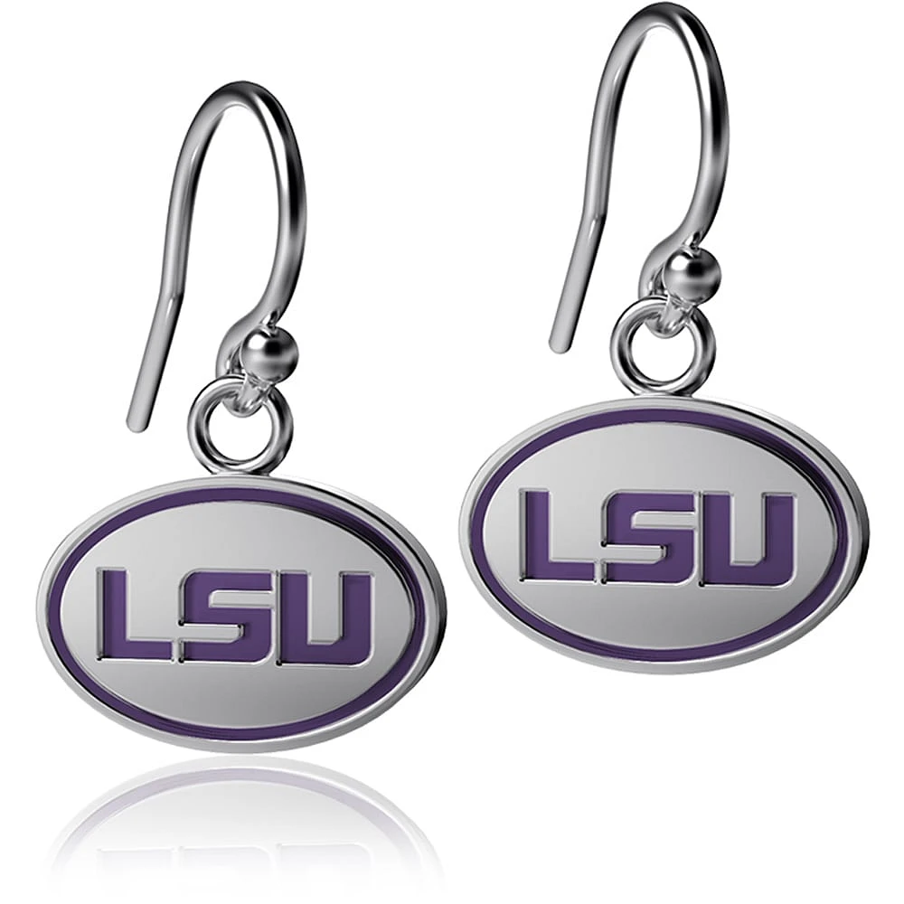 Boucles d'oreilles Dayna Designs LSU Tigers pour femme en émail argenté