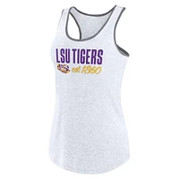 Women's Fanatics Ash LSU Tigers Fuel Racerback Tank Top