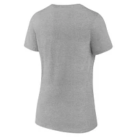 T-shirt à col en V pour femmes Fanatics Heather Grey LSU Tigers Campus