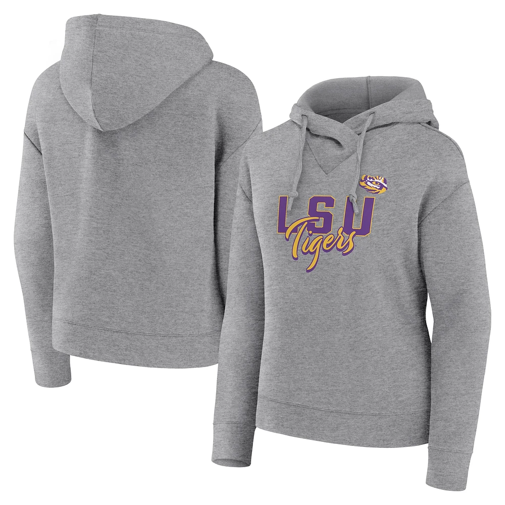 Sweat à capuche Fanatics Heather Grey LSU Tigers Script Favorite pour femmes