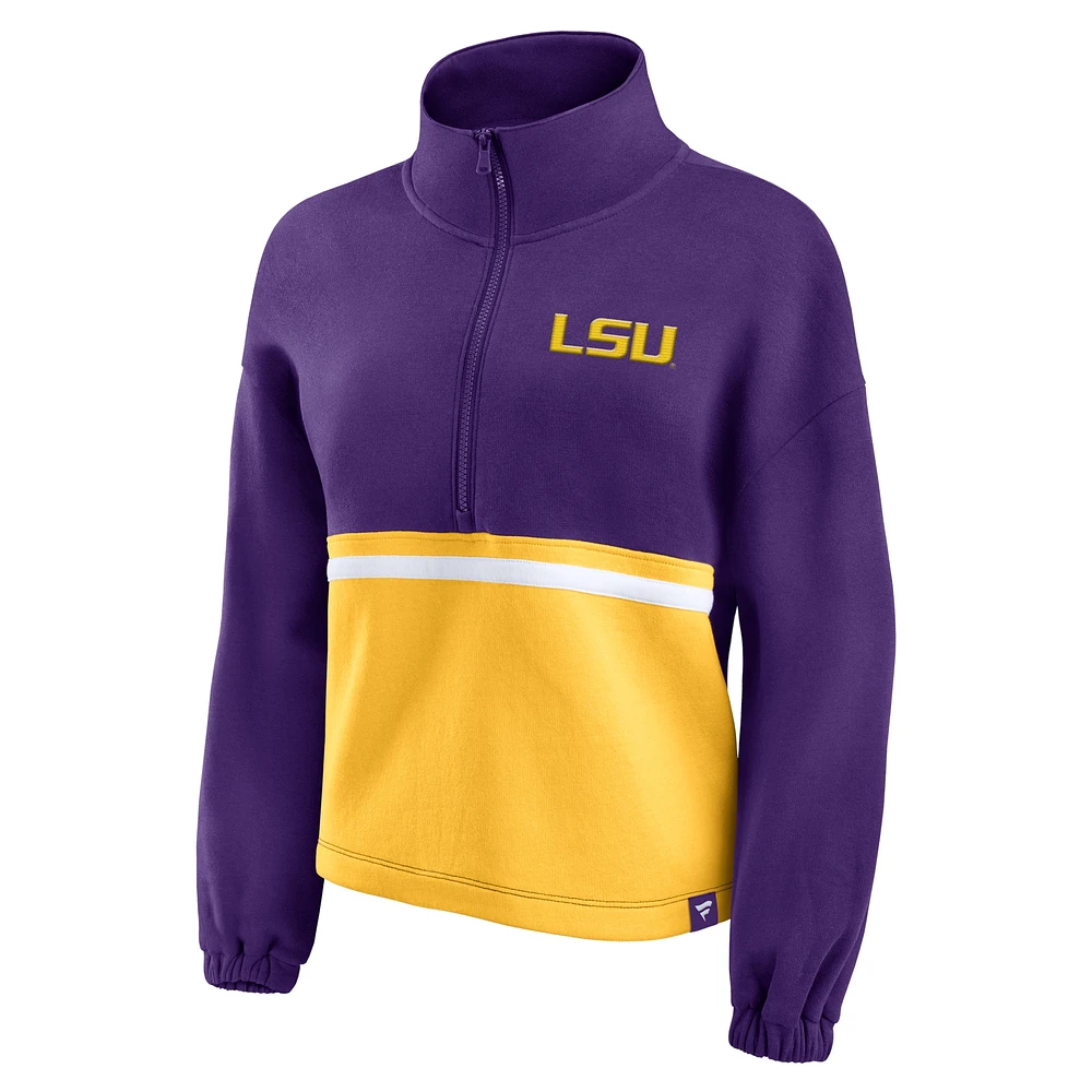 Women's Fanatics Purple LSU Tigers Fleece Half-Zip Jacket