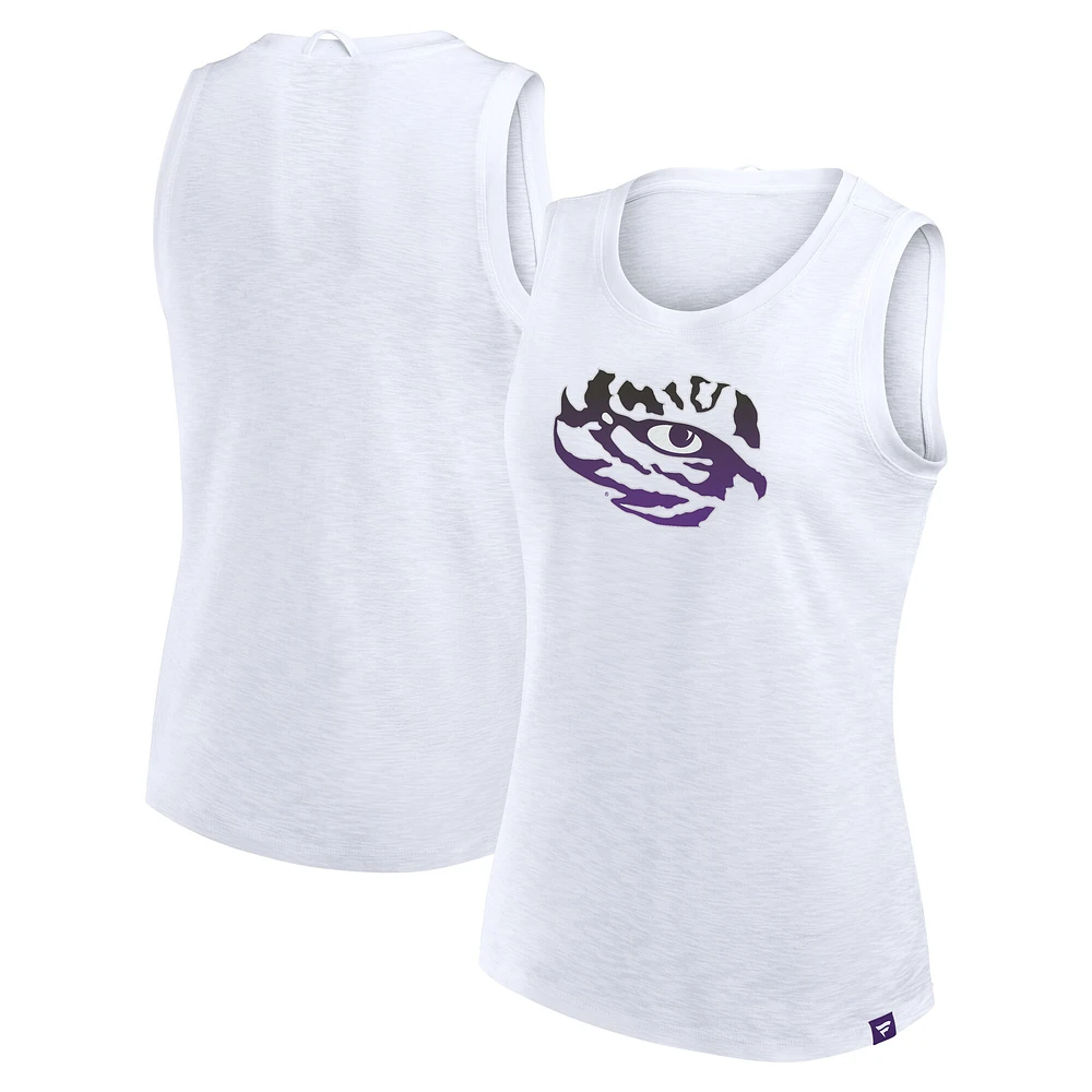 Women's Fanatics White LSU Tigers Activate Slub Tank Top
