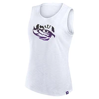 Women's Fanatics White LSU Tigers Activate Slub Tank Top