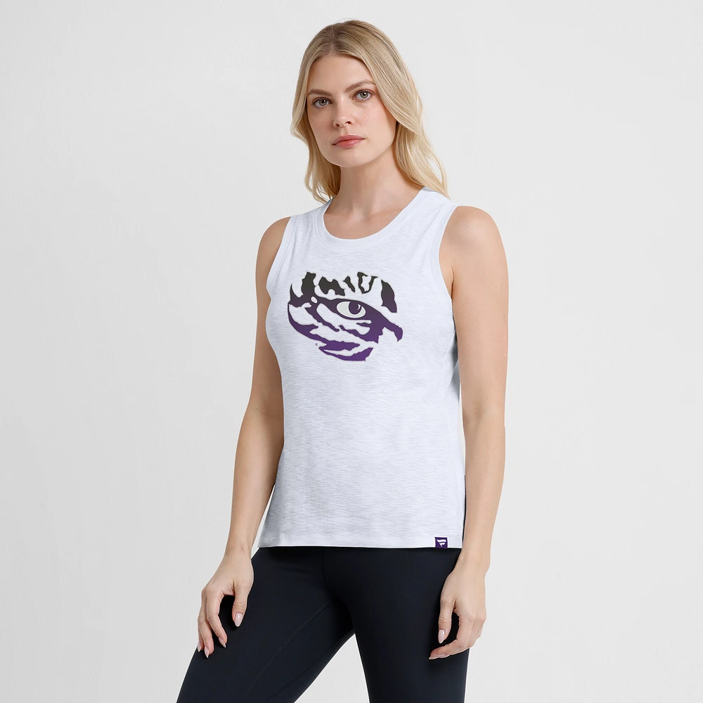Women's Fanatics White LSU Tigers Activate Slub Tank Top