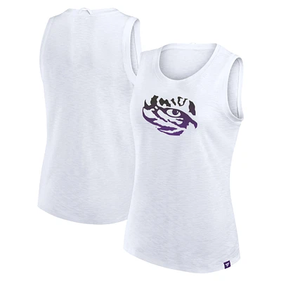 Women's Fanatics White LSU Tigers Activate Slub Tank Top