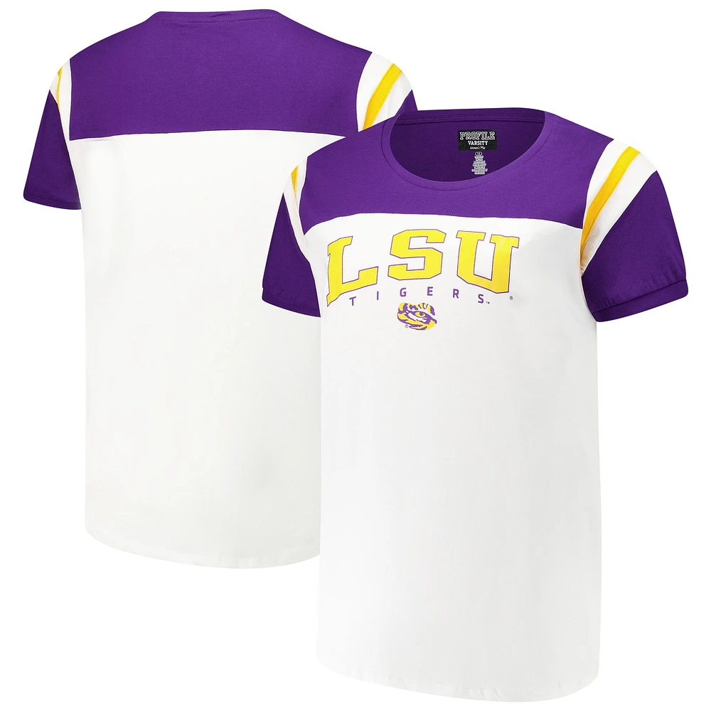 T-shirt Winning Gear blanc fanatiques pour femmes LSU Tigers grande taille