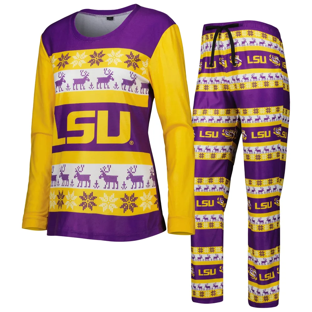Lids LSU Tigers FOCO Ugly Long Sleeve T-Shirt & Pajama Pants Sleep Set -  Purple