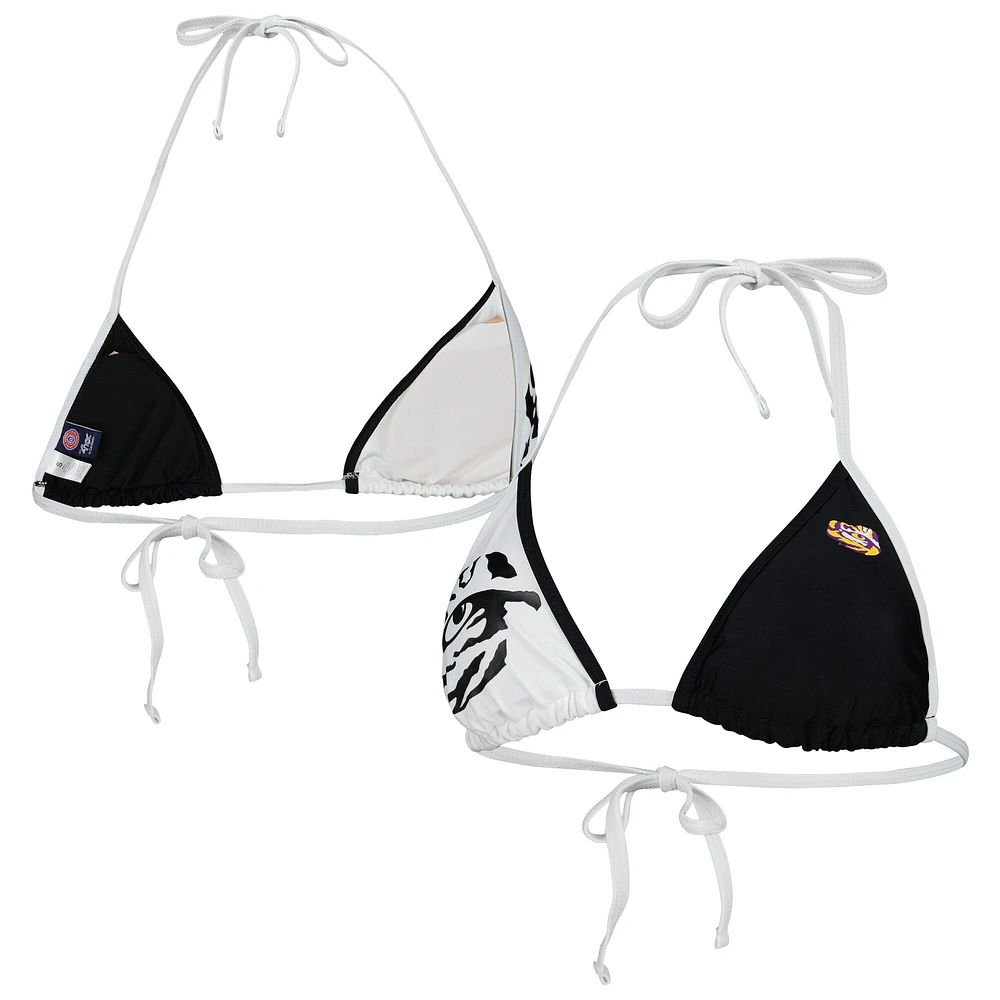 Haut de bikini LSU Tigers Play Action G-III 4Her by Carl Banks pour femmes, noir/blanc