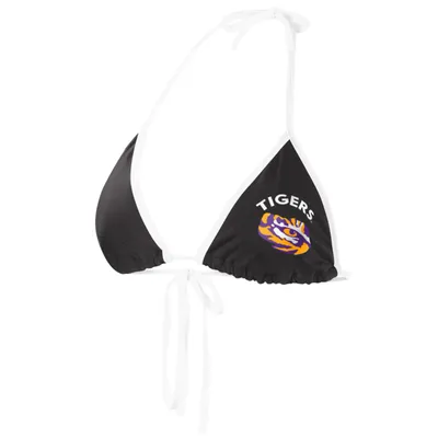 LSU Tigers G-III 4Her by Carl Banks Women's Perfect Match Bikini Top - Black