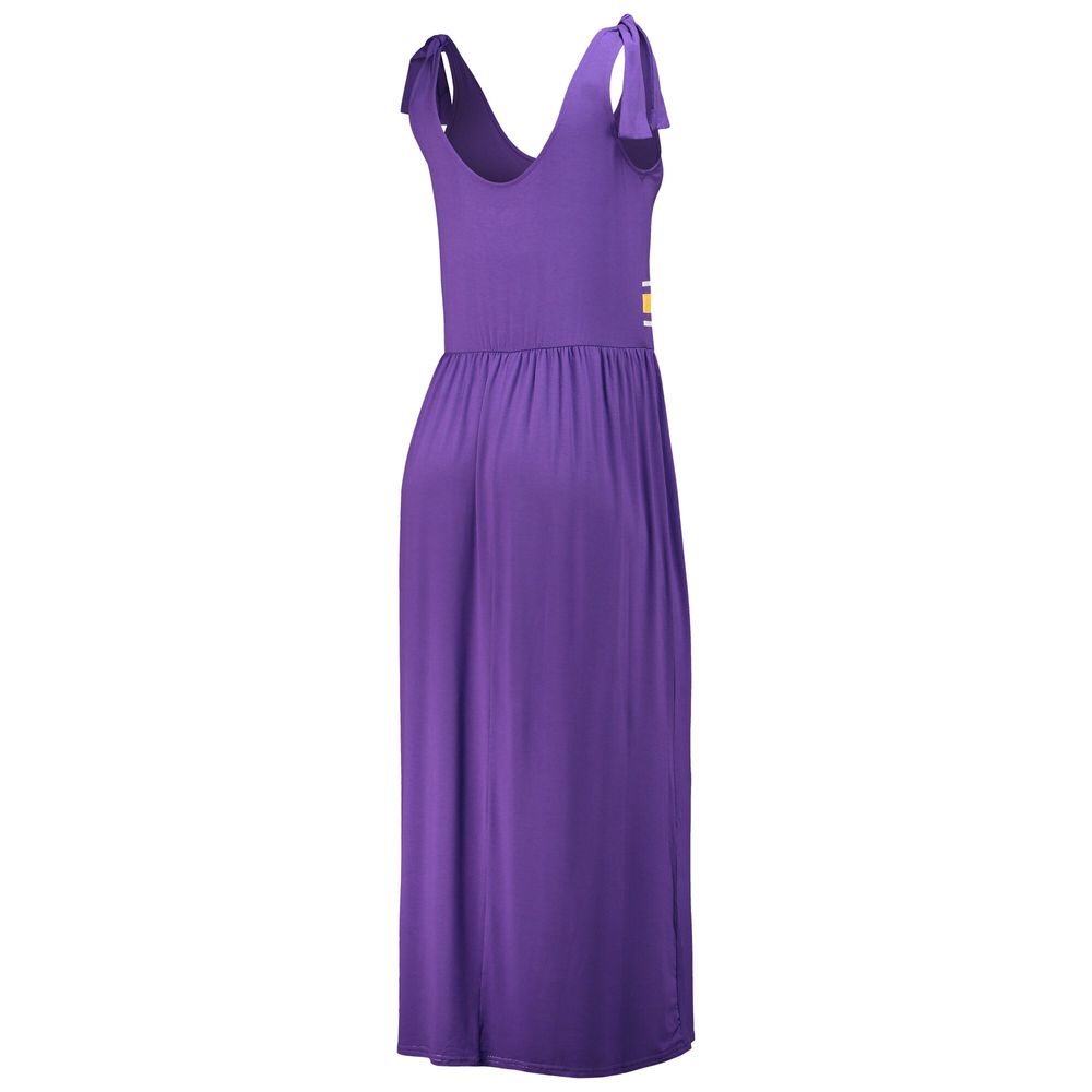 Women's G-III 4Her by Carl Banks Purple LSU Tigers Game Over Scoop Neck Maxi Dress