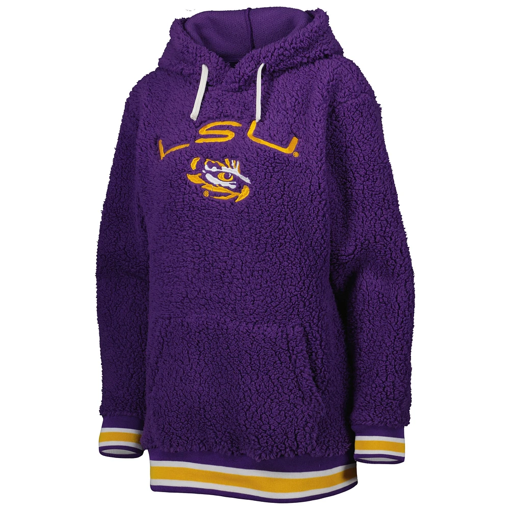 Women's G-III 4Her by Carl Banks Purple LSU Tigers Game Over Sherpa Pullover Hoodie