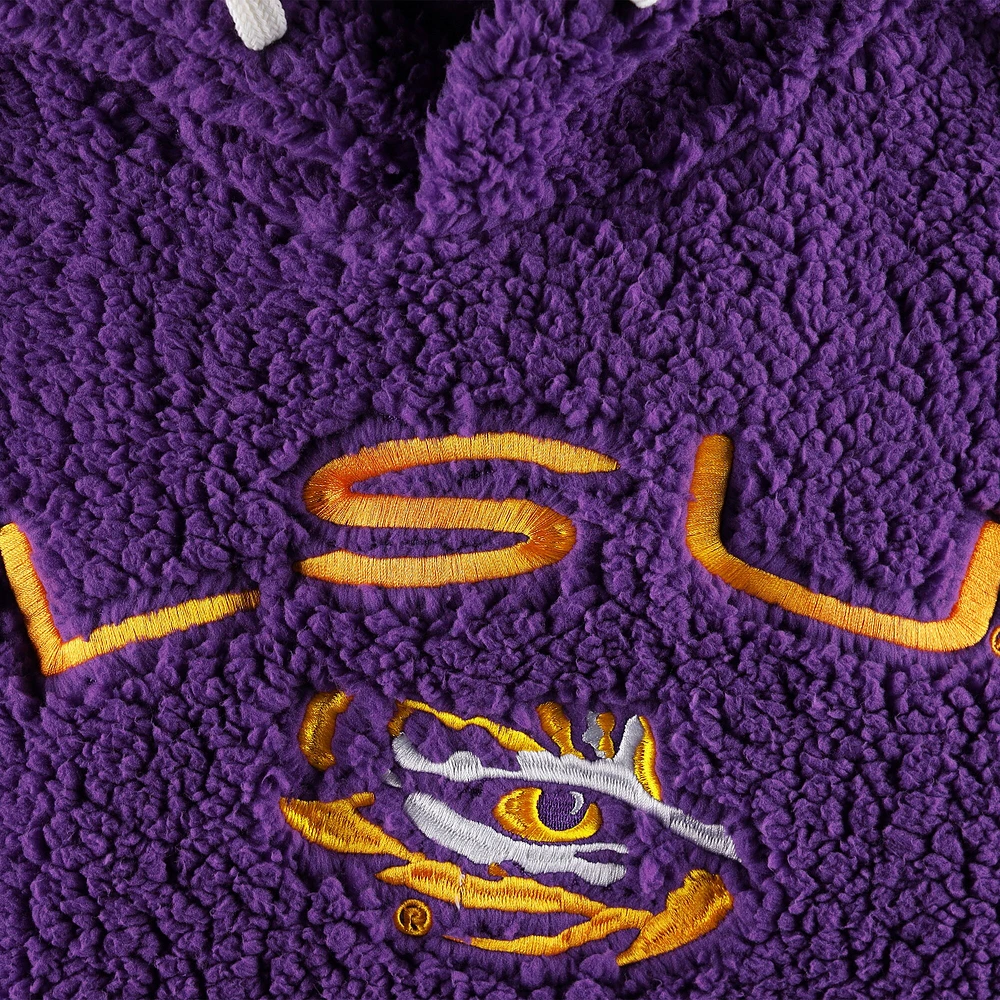 Sweat à capuche G-III 4Her by Carl Banks violet LSU Tigers Game Over Sherpa pour femme