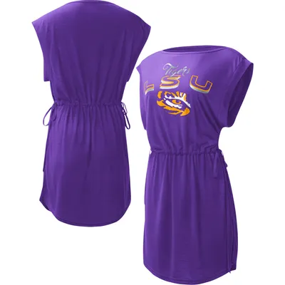 LSU Tigers G-III 4Her by Carl Banks Women's GOAT Swimsuit Cover-Up Dress - Purple