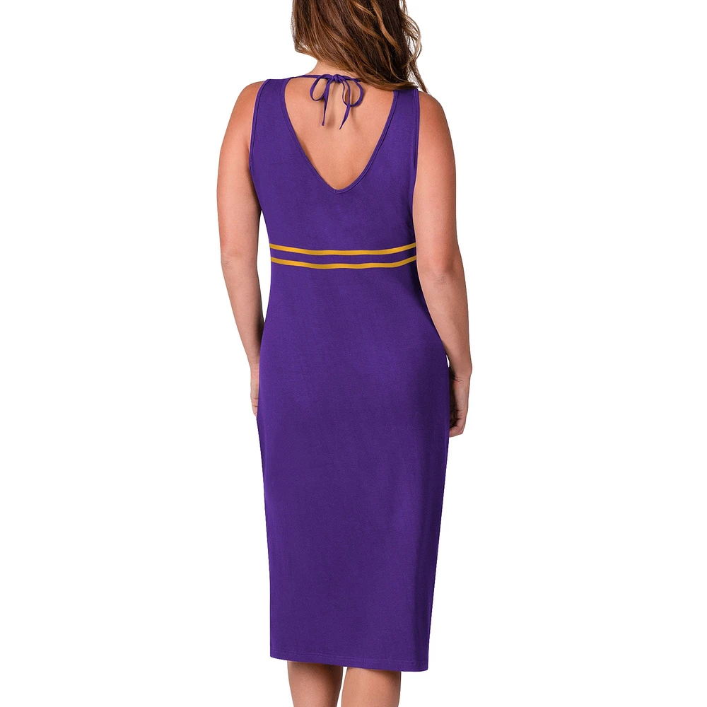 Robe longue à encolure en V pour femme G-III 4Her by Carl Banks Violet LSU Tigers Training