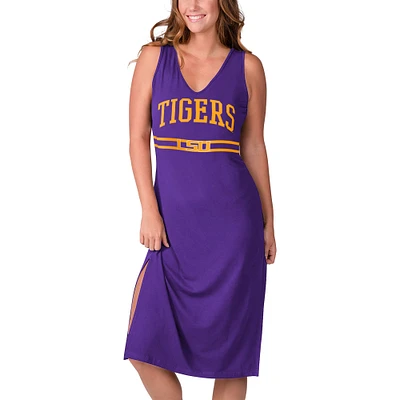 Robe longue à encolure en V pour femme G-III 4Her by Carl Banks Violet LSU Tigers Training