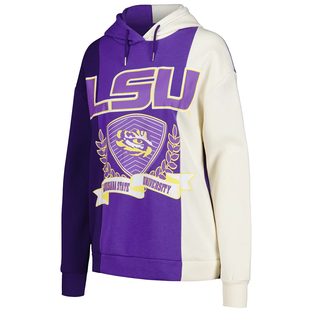 Sweat à capuche colorblock Gameday Couture violet LSU Tigers Hall of Fame pour femme