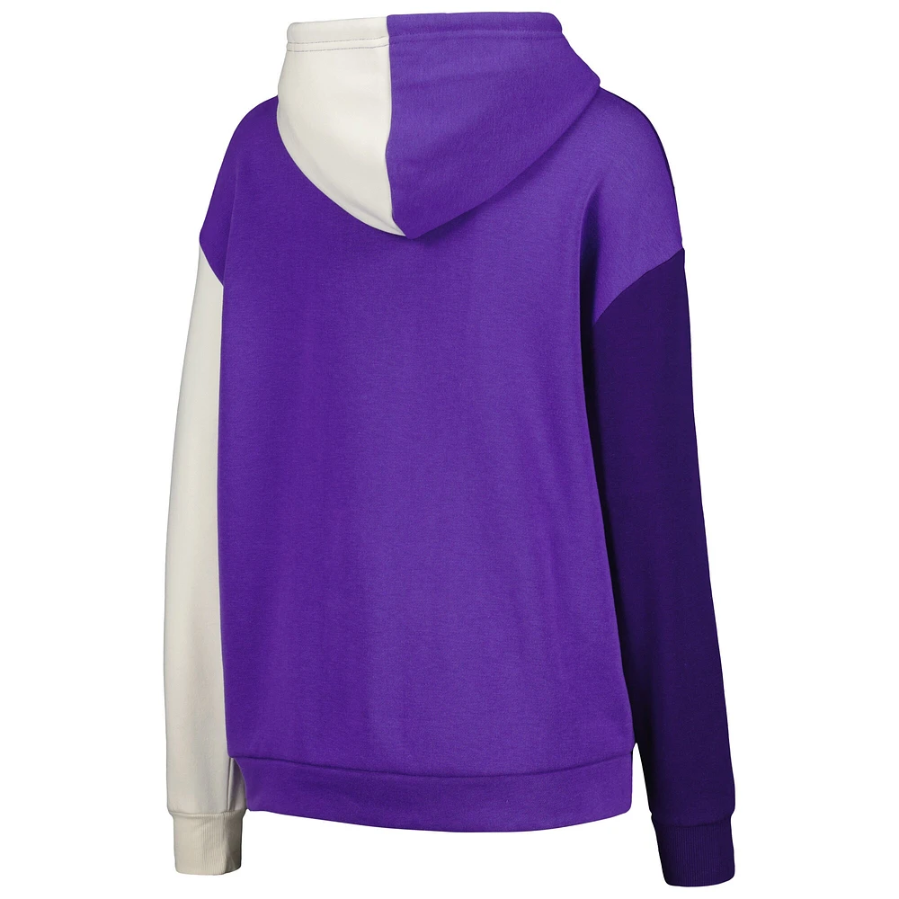 Sweat à capuche colorblock Gameday Couture violet LSU Tigers Hall of Fame pour femme