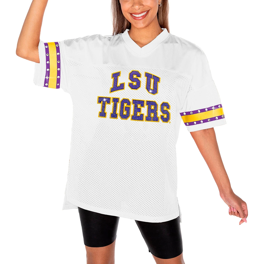 T-shirt à strass blanc Gameday Couture LSU Tigers Until Kickoff pour femme