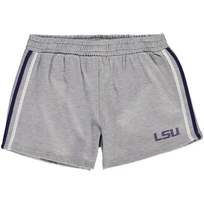 LSU Tigers Women's Plus 2-Stripes Shorts - Heathered Gray