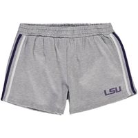 Women's Heathered Gray LSU Tigers Plus 2-Stripes Shorts