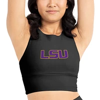 Ensemble soutien-gorge et leggings midi doux Certo Black LSU Tigers pour femmes