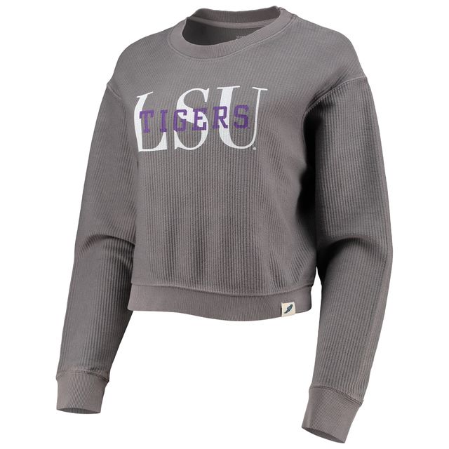 Sweat-shirt classique en bois avec cordon de serrage pour femmes League Collegiate Wear Graphite LSU Tigers