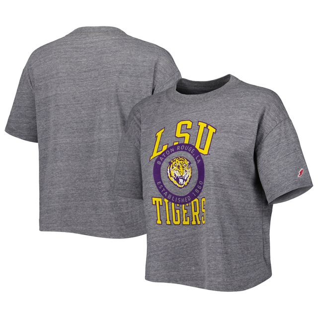 League Collegiate Wear pour femmes - T-shirt tri-mélange gris chiné LSU Tigers Intramural Midi Seal