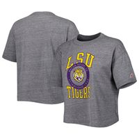 Women's League Collegiate Wear Heather Gray LSU Tigers Intramural Midi Seal Tri-Blend T-Shirt