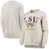 Women's League Collegiate Wear Oatmeal LSU Tigers Academy Raglan Pullover Sweatshirt