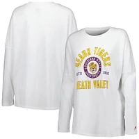 Women's League Collegiate Wear White LSU Tigers Clothesline Oversized Long Sleeve T-Shirt