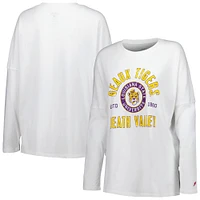 T-shirt surdimensionné à manches longues blanc LSU Tigers Clothesline de la League Collegiate Wear pour femmes