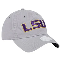 Women's New Era Gray LSU Tigers Logo 9TWENTY Adjustable Hat