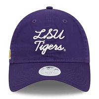 Casquette réglable New Era LSU Tigers Script 9TWENTY violette pour femme