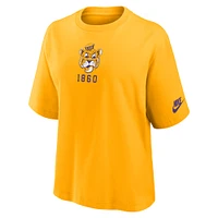 Women's Nike Gold LSU Tigers Legacy Established Boxy T-Shirt