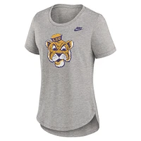 T-shirt Nike Heather Grey LSU Tigers Legacy Tri-Blend pour femme