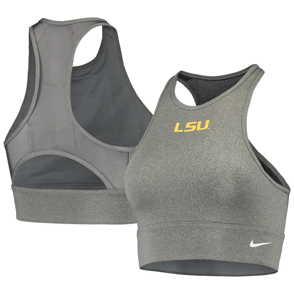 LSU Tigers Nike Women's Everything Performance Sports Bra - Heathered Charcoal