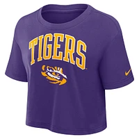 T-shirt court Nike violet LSU Tigers Power Pursuit Athletic Prep Arch Performance pour femme