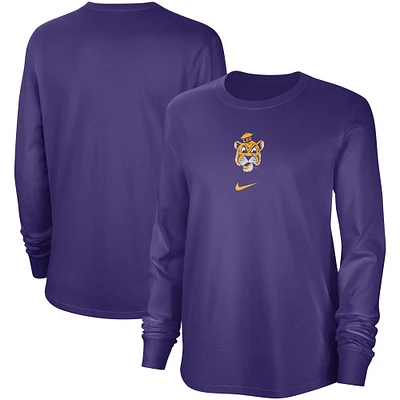 T-shirt à manches longues Nike violet LSU Tigers Vintage pour femme