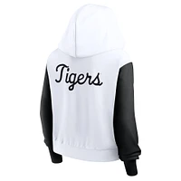 Sweat à capuche Nike blanc LSU Tigers Cropped Beyond Capability pour femme, entièrement zippé, avec inscription color-block
