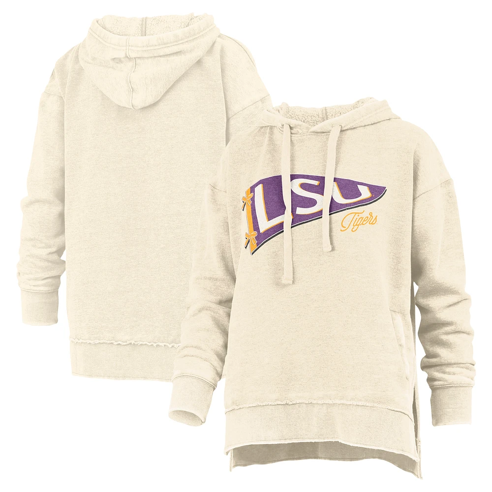 Sweat à capuche Pressbox crème LSU Tigers Marni pour femmes