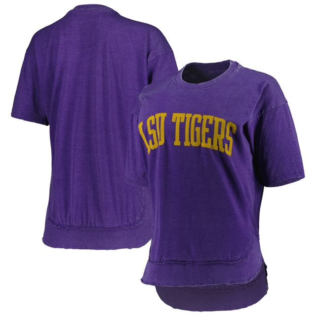 T-shirt pour femme Pressbox Purple LSU Tigers Arch Poncho