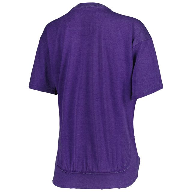 T-shirt pour femme Pressbox Purple LSU Tigers Arch Poncho