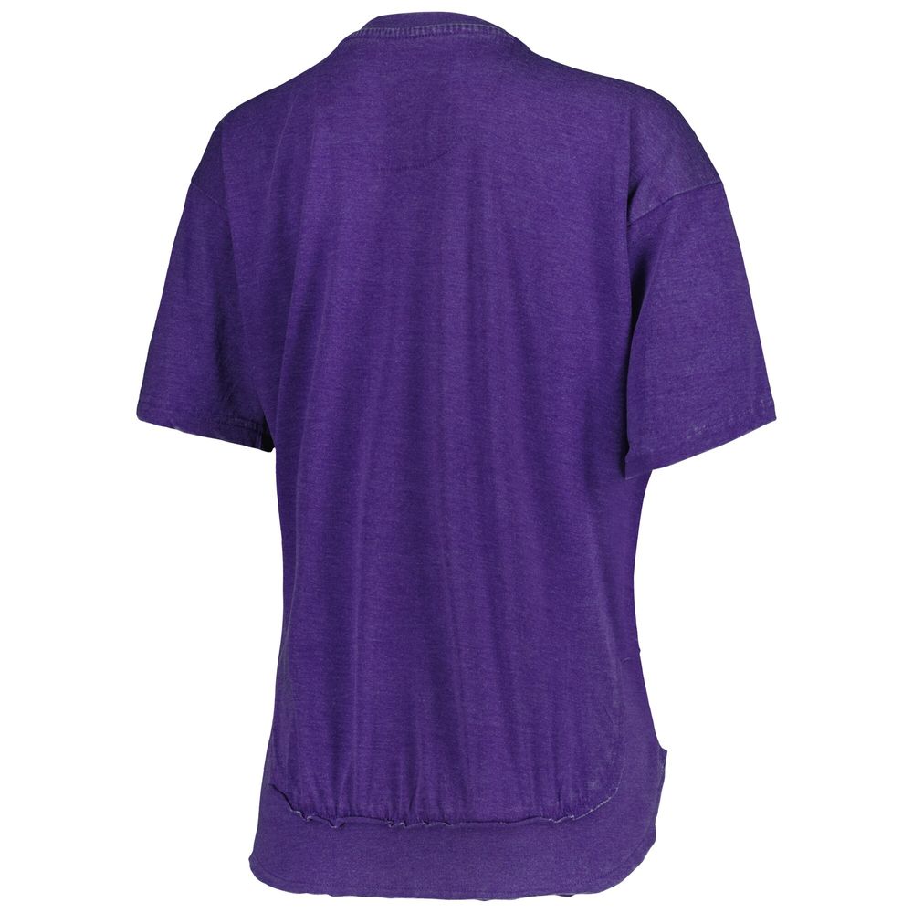 Women's Pressbox Purple LSU Tigers Arch Poncho T-Shirt