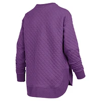 Women's Pressbox Purple LSU Tigers Quilted Long Sleeve Pullover Sweatshirt