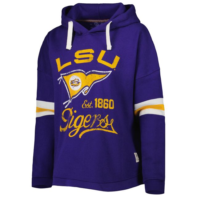 Sweat à capuche Super Pennant Pressbox LSU Tigers violet pour femme