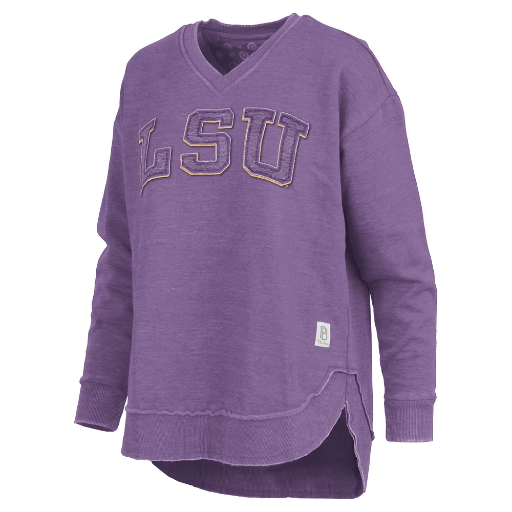 Women's Pressbox  Purple LSU Tigers Westin Poncho V-Neck Pullover Sweatshirt