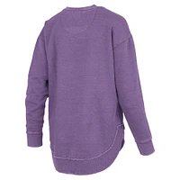 Sweat-shirt à col en V Westin Poncho violet Pressbox pour femme LSU Tigers