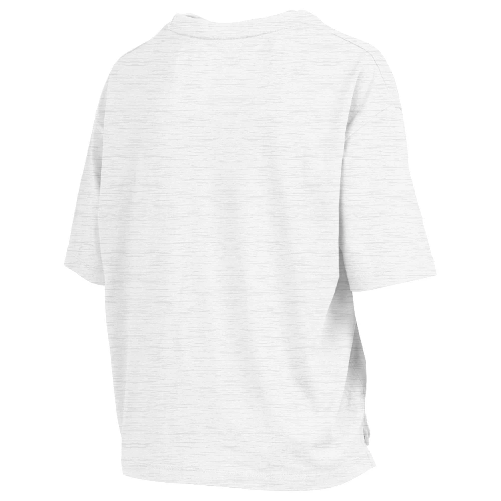 T-shirt Boxy blanc LSU Tigers Motley Crew pour femmes, point de chaîne flammé, longueur à la taille