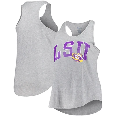 Women's Profile Heather Gray LSU Tigers Arch Logo Racerback Scoop Neck Tank Top